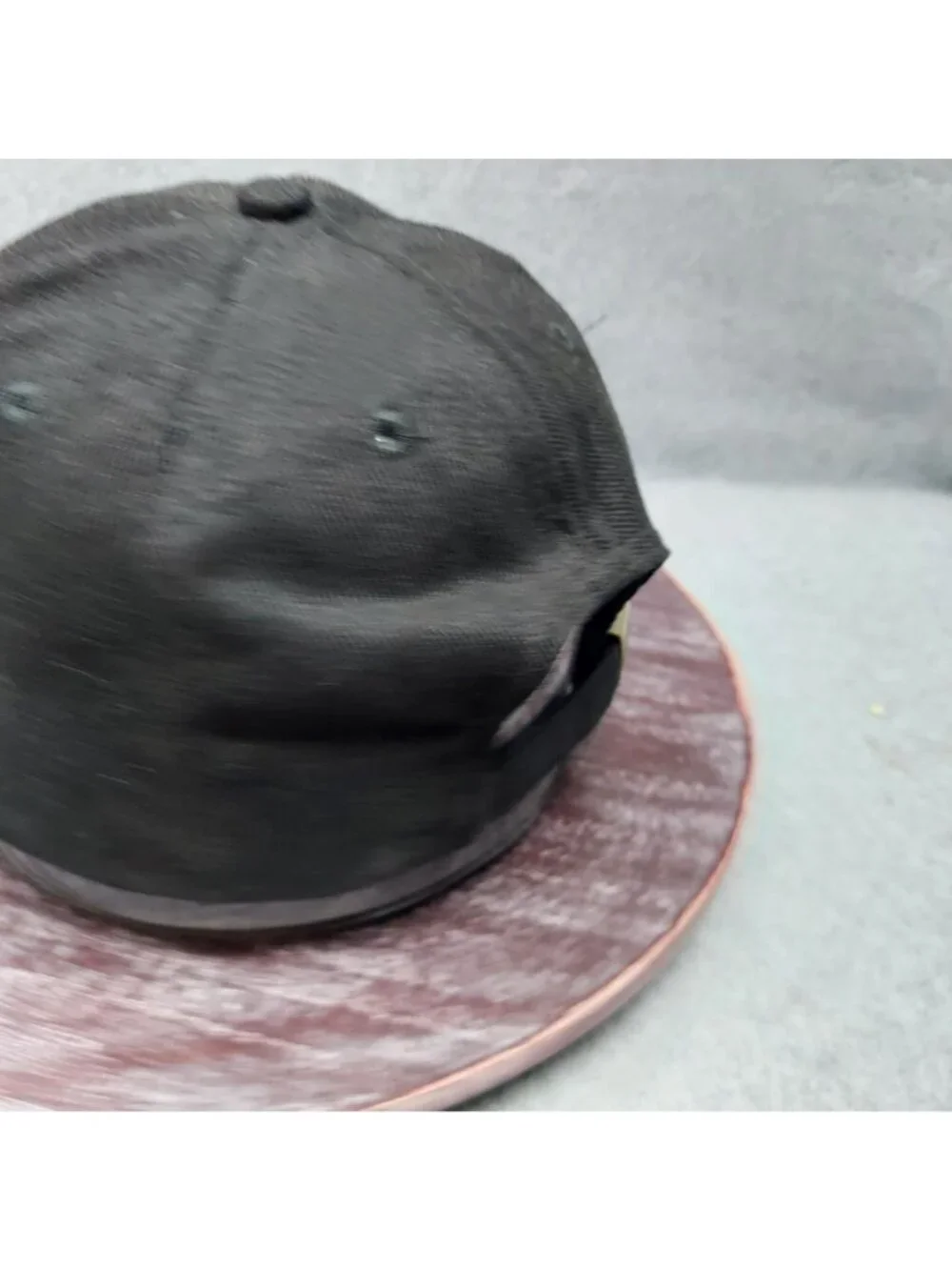 Dennys Black Adjustable Baseball Cap With‎ Embroidered Logo And Metal Clasp
